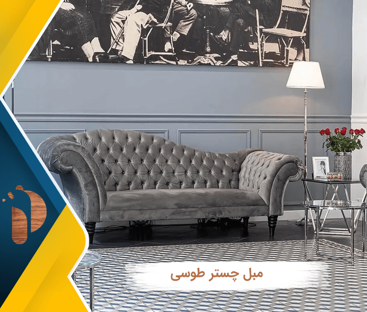 مبل چستر طوسی